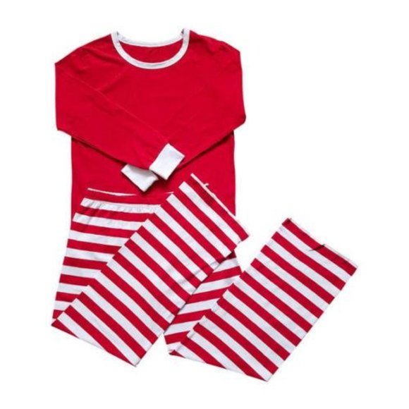 Matching Red Striped Winter Christmas Family Pajamas PJs Mix & Match - Picture 2 of 13